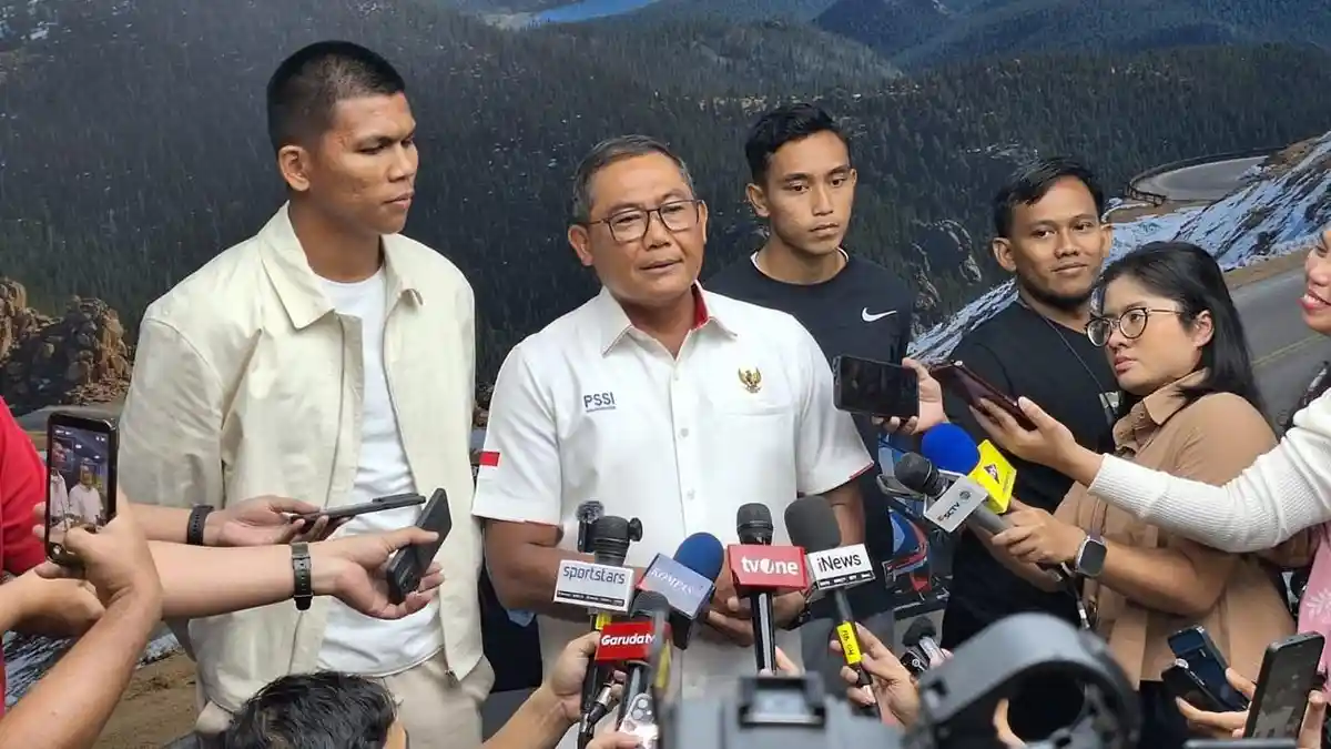 Ketua BTN PSSI Sumardji memberikan keterangan pers terkait Piala AFF.